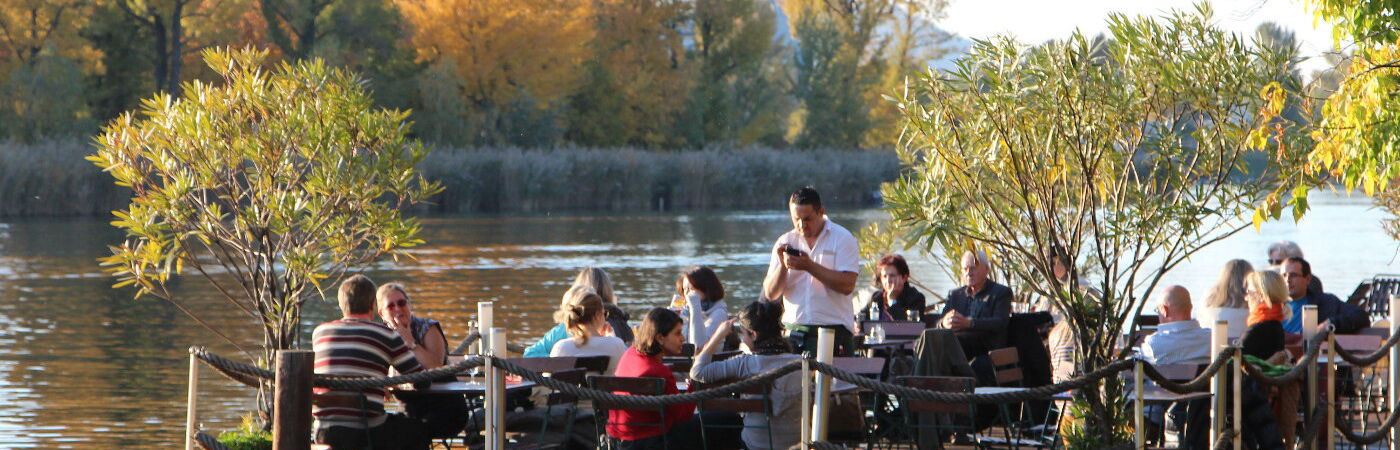 Abendessen an der Alten Donau